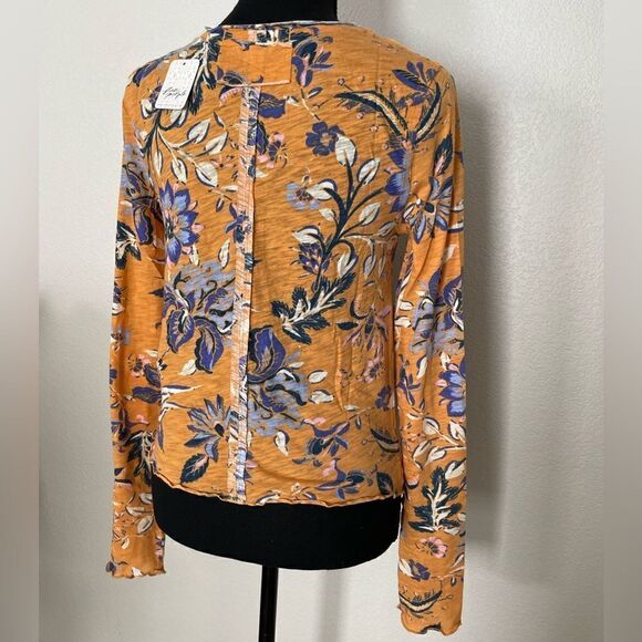 NWT Free People Dreamed of You Floral Ruched Long Sleeve Top - Picture 10 of 11
